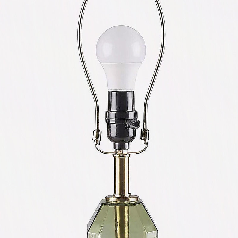 Lampe de table en verre facetté vert Voir ci-dessous, Vert