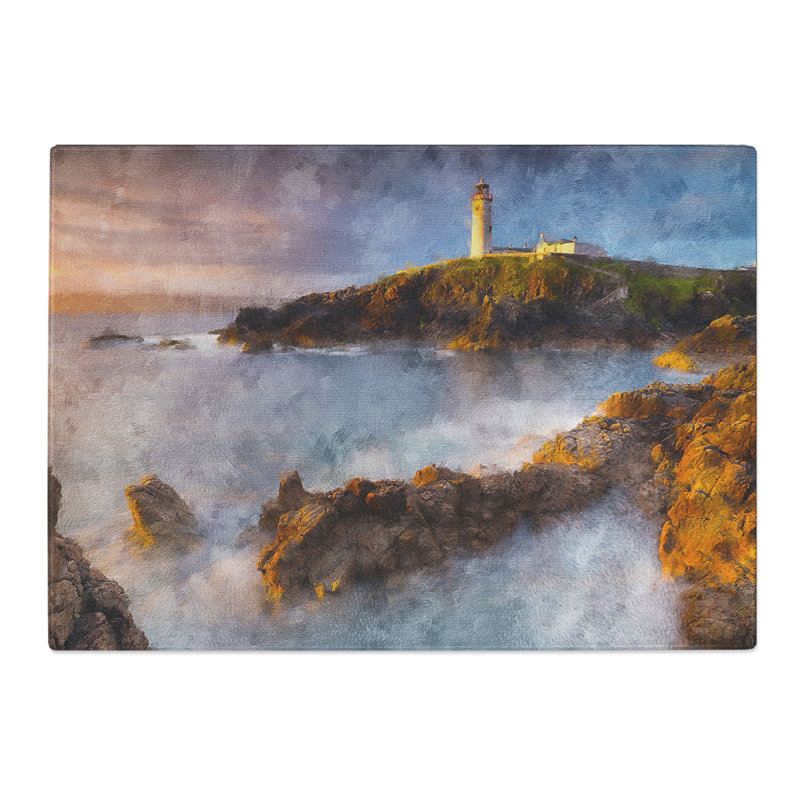 Tempered Glass Fanad Head Lighthouse in Ireland Chopping Board, 28.5 cm x 39 cm