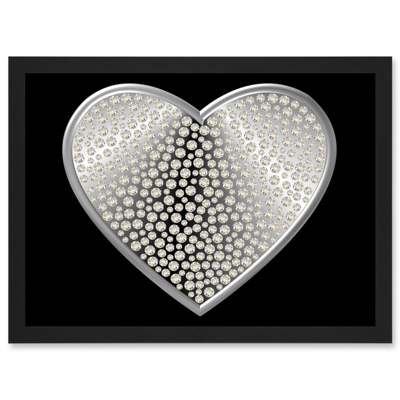 Diamond Heart Silver Bling - Single Picture Frame Painting