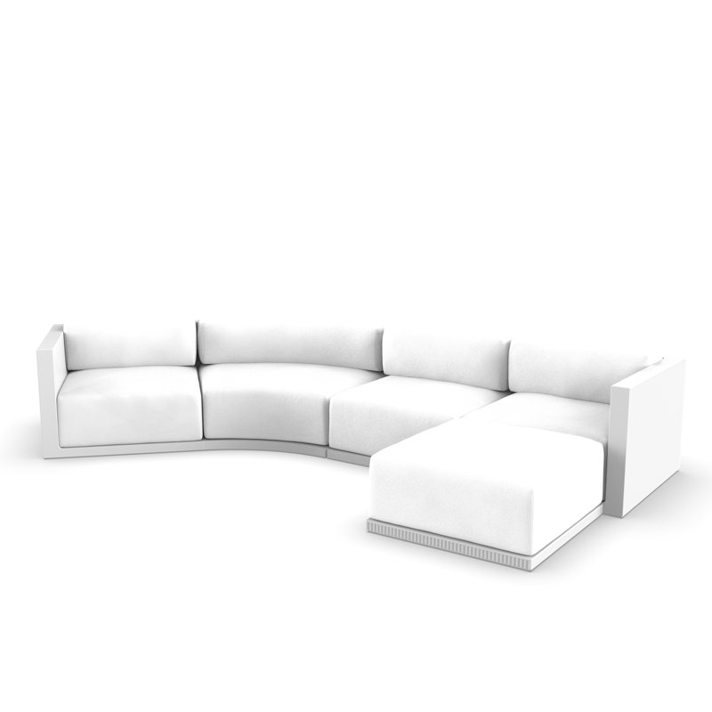 Gatsby Modular Sofa & Puff - 5-Seater - Basic, White, Nautical White