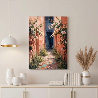 «Gallery Wrap», art mural sur toile pour le salon, la chambre à coucher, le bureau ou le vestibule - décoration murale décorative avec allée florale