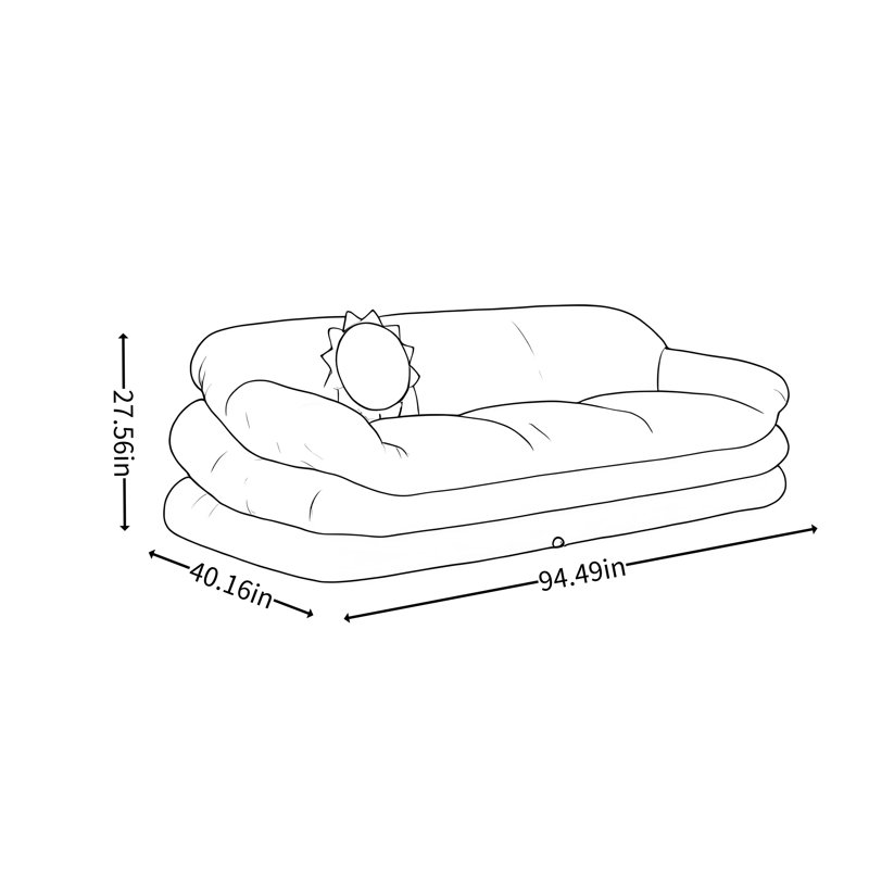 Canapé Cloud Dopamine, H 27,56 po x l 94,49 po x P 40,16 po, 3, Blanc