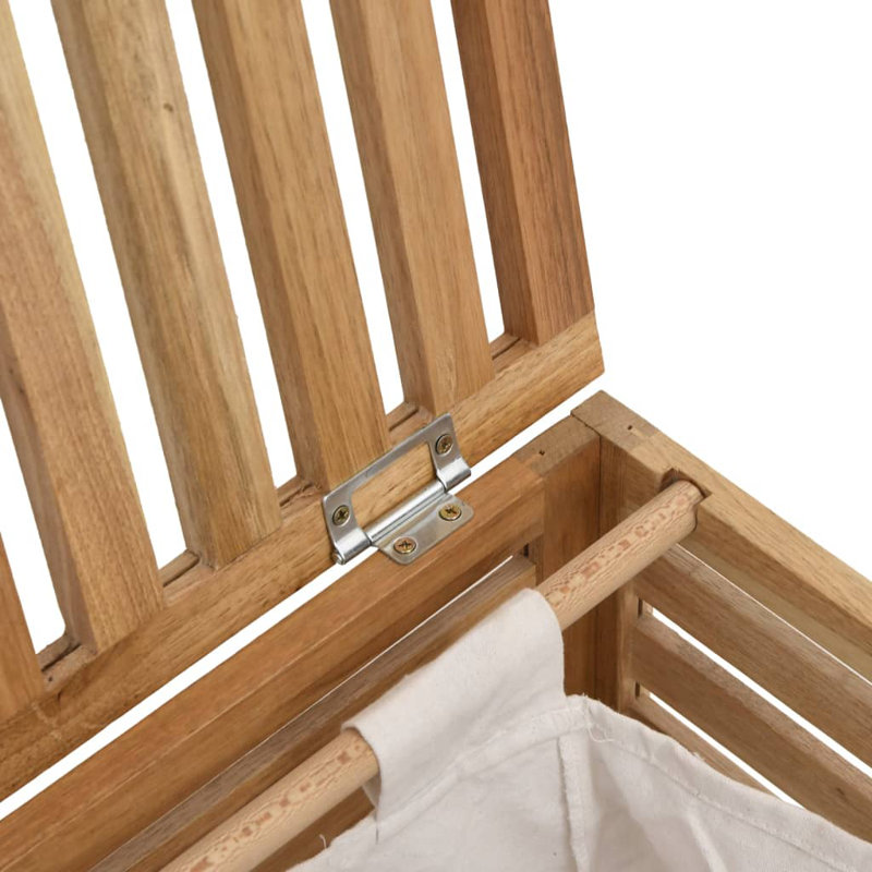 vidaXL Laundry Basket 17.7x17.7x25.6" Solid Wood Walnut