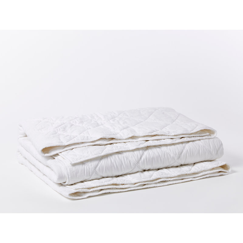 Diamond-Stitched Organic Cotton Percale Comforter, Queen Comforter, Alpine White