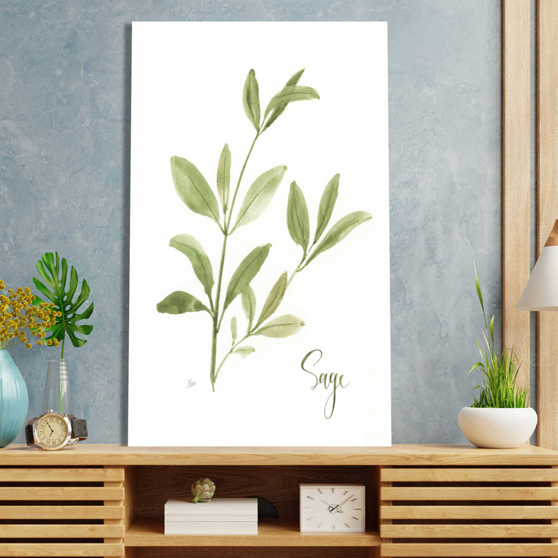 «Herb Sage» par Nan - Peinture, L 18 po x H 30 po, Toile tendue