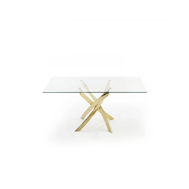 Aki Rectangular Dining Table, Gold
