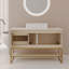 Meuble-lavabo moderne de 36 po avec lavabo vasque en céramique, armoire d'appoint dorée-387103184-387103191