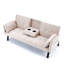 Lit multifonctionnel pliable de 70 pouces, conception en coton et en lin, porte-gobelet central, rangement pour accoudoirs, pour un petit appartement avec support-121369630