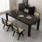 Black Rectangular Solid Dining Table For Dining Room/Kitchen-1639169649