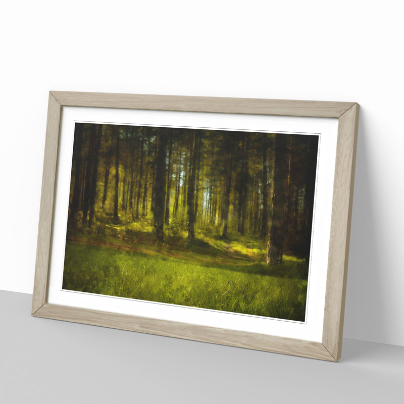 Green Forest Vol.4 - Picture Frame Graphic Art, 48cm H x 65cm W x 2cm D, Oak Framed