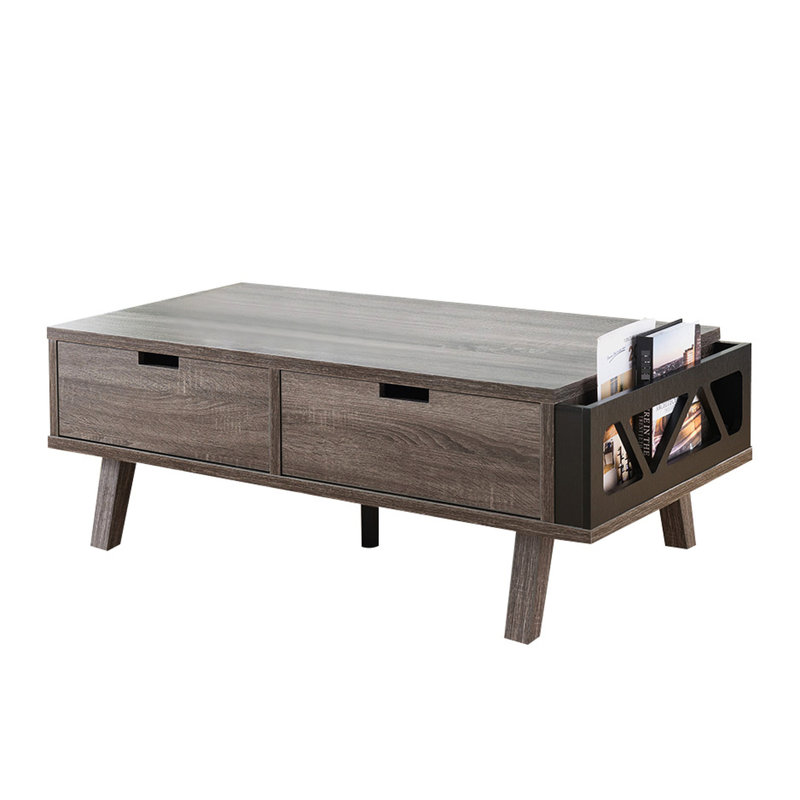 Table basse grise et noire antique