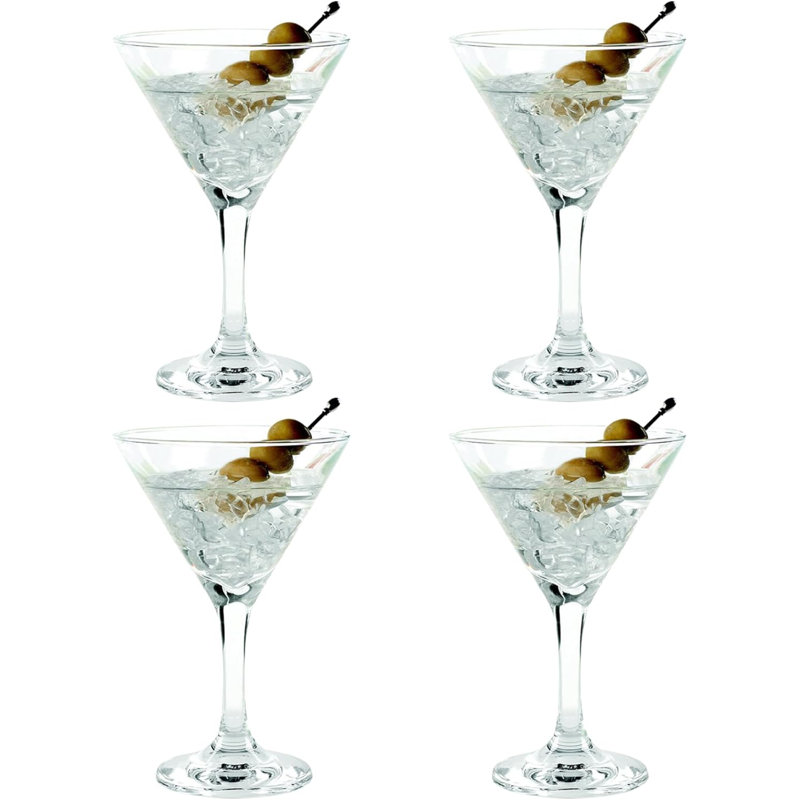 Ensemble de verres à martini Aspen Brands de 12 verres coupés de 8 oz, rebords trempés, lavables au lave-vaisselle