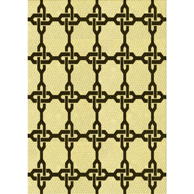 Tapis jaune en laine géométrique