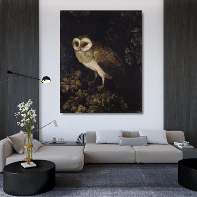 "An Owl" by  Moses Haughton - Gallery Wrap Canvas Wall Art