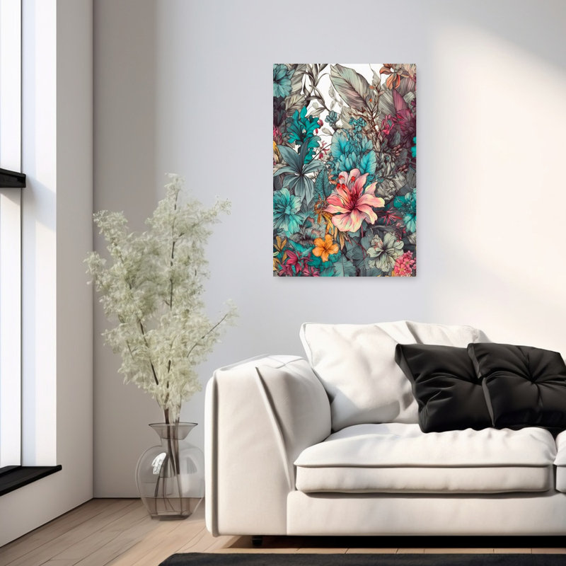 Vibrant Tropical Bloom Abstract Succulent Flower Nature Wall Art Print 1 Piece Wrapped Canvas Wall Art, 91.44cm H x 60.96cm W