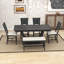 Ensemble de salle à manger à piédestal 6 pièces, ensemble de table de cuisine avec banc et 4 chaises de salle à manger Burg-1573170620