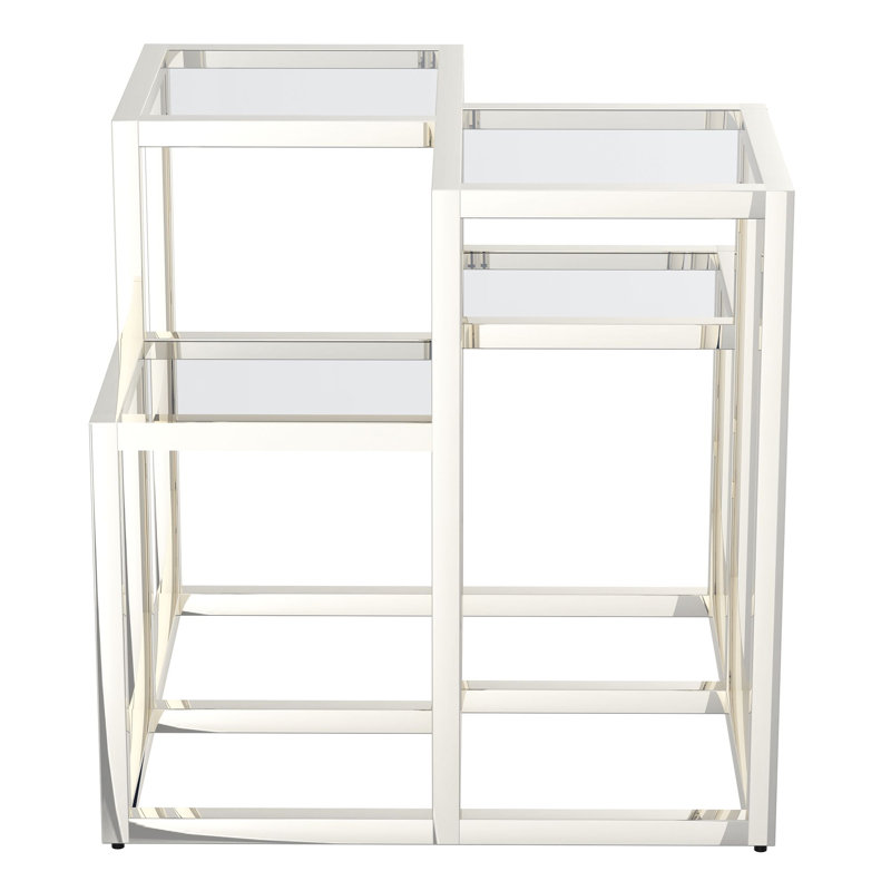 Table d'appoint Ryan en argent, Argent argent