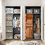Armoire de rangement en métal 72 po, organisateur de garde-robe de rangement avec tringle, porte verrouillable et tablettes réglables-2131669462