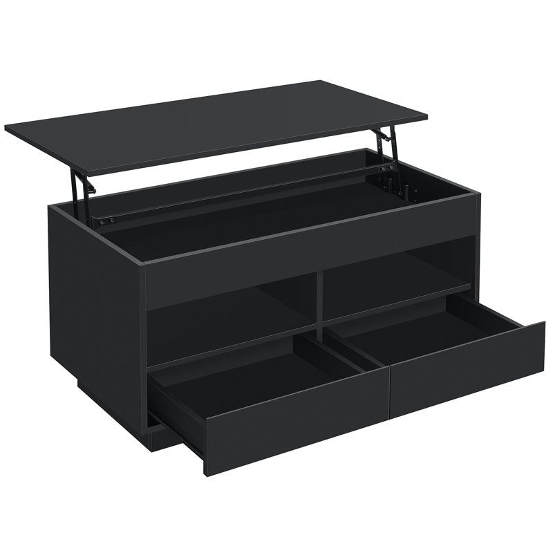 Table basse à plateau relevable Ayotomi, Noir