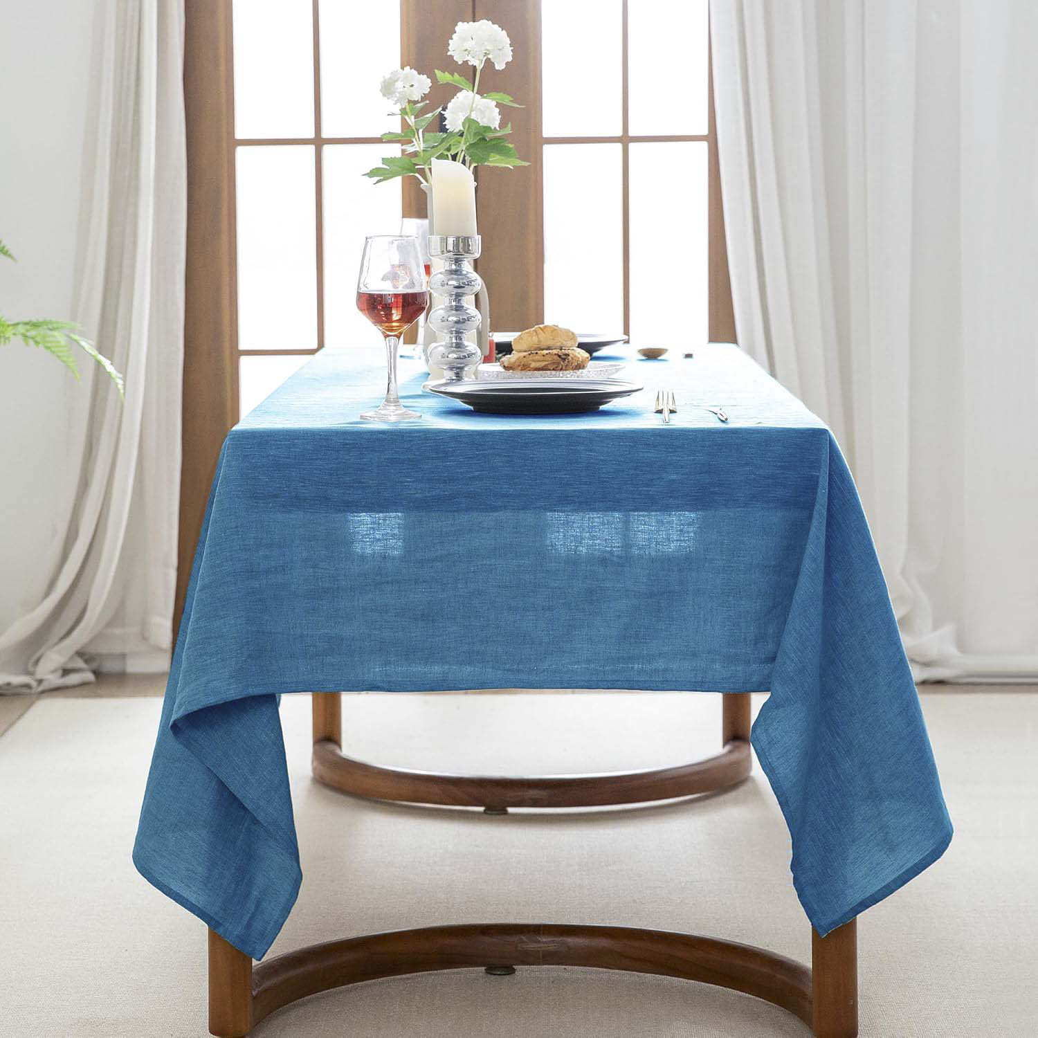 Folkulture Table Cloth 60 X 84 Inches Long, 100% Cotton Table Clothes For 6 Foot Rectangle Tables, Boho Tablecloths Or Bohemian Table Cover For Farmhouse Décoration Or Wedding Parties, Charcoal Gray