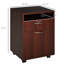Armoire de rangement mobile brune et support pour imprimante avec tiroir, amplement pour les articles de bureau, compact à placer sous le bureau, freins verrouillables à 4 roues, - surface en bois de particules