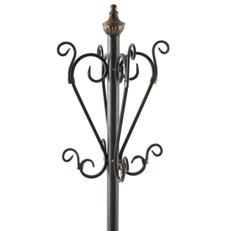 Portemanteau en métal noir avec motifs à volutes