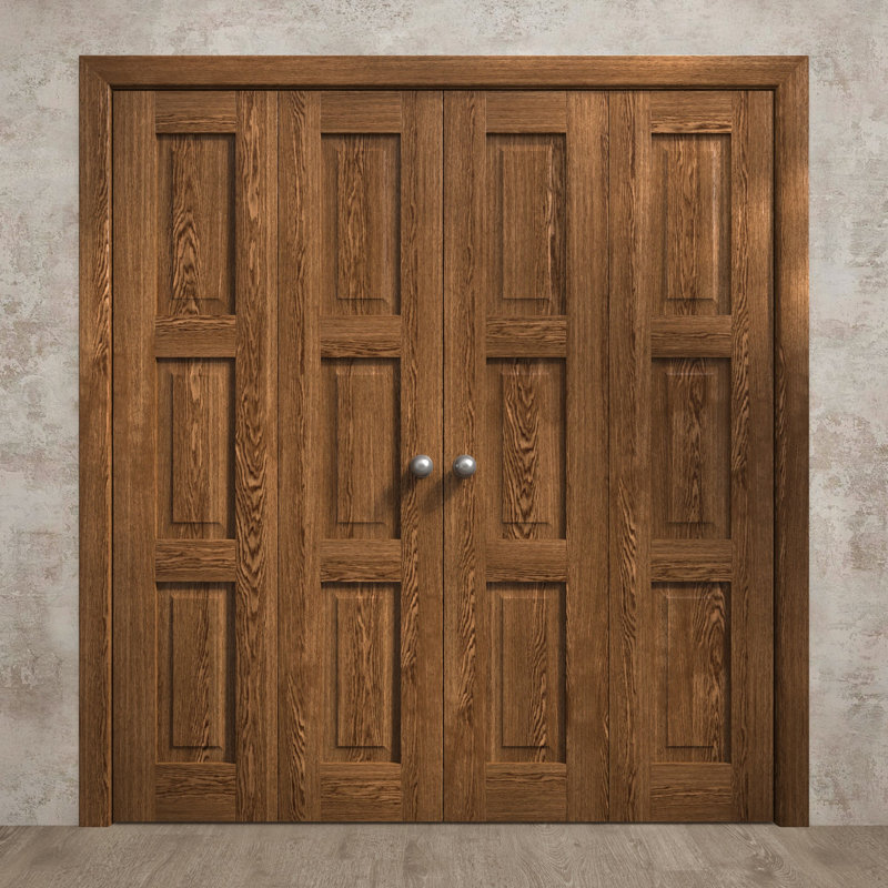 Portes coulissantes doubles pliantes | Ego 5010 | Ensemble de quincaillerie pour moulures robustes | Portes de garde-robe de chambre en bois massif