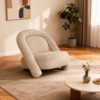 Fauteuil d'appoint moderne en velours sans accoudoirs de 30 po avec mousse haute densité
