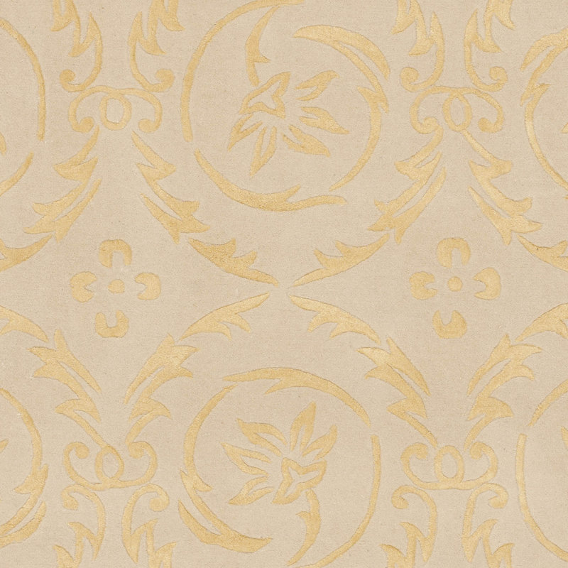French Tapis Hand Tufted Silk And Wool Solid Color Rug, Rectangle 4' x 6'