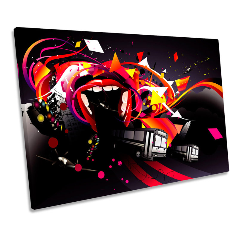 Digital Graffiti Modern Urban - Wrapped Canvas Print, 30.5cm H x 45.7cm W