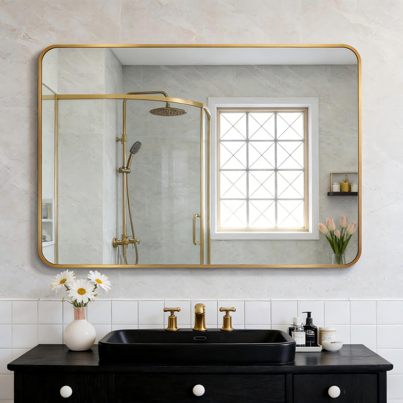 Miroir mural Mercedita, Or, 40 po x 30 po