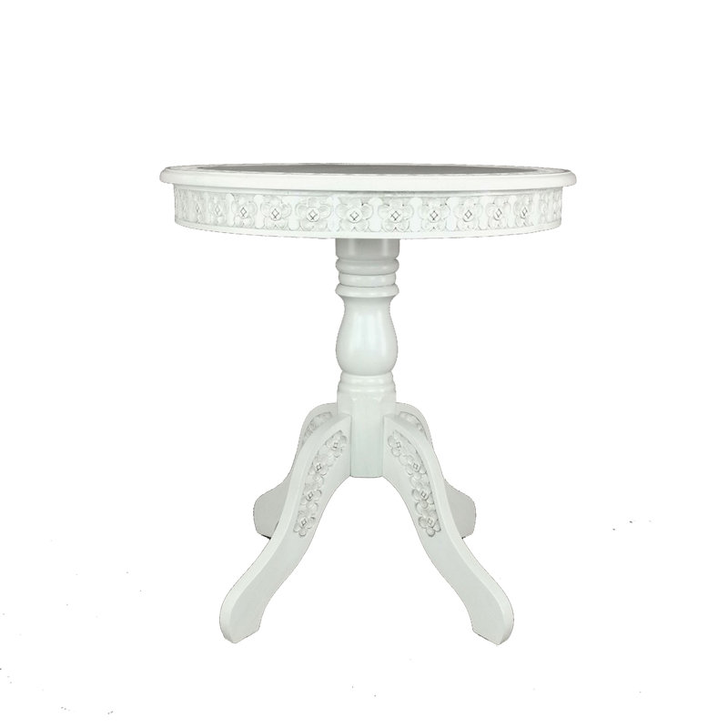 Hulen Solid Wood Pedestal End Table, White