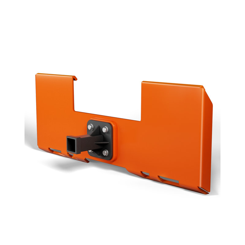 Plaque d'attache robuste pour chargeuse compacte – Acier de qualité 50 – Adaptateur à attache rapide pour tracteur-chargeur – Attelage de remorque amovible de 5 cm (2 po) – Revêtement en poudre – Compatible avec les équipements agricoles et d'élevage