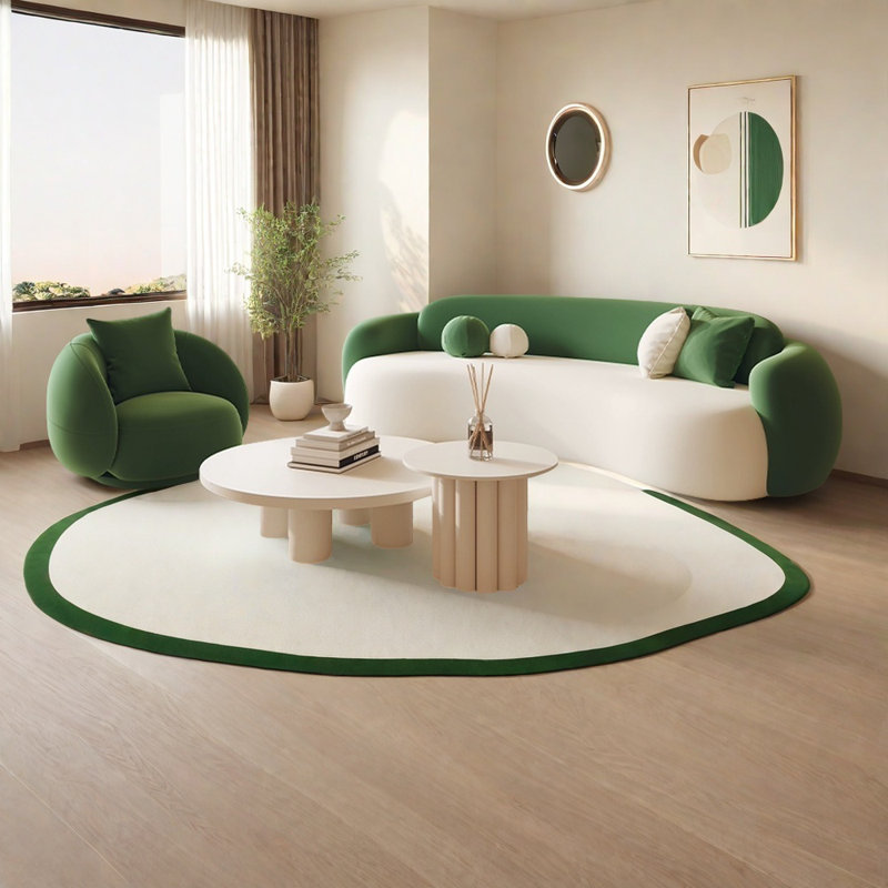 Simple curve two-colour sofa tea table combination
