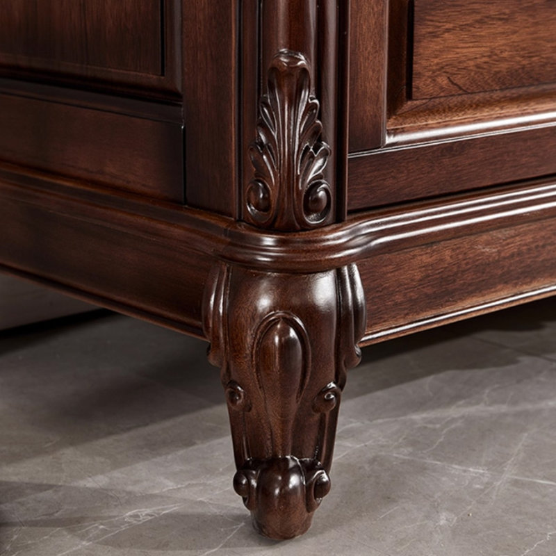 Black Solid + Manufactured Wood Accent Cabinet