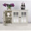 Buffet de rangement de 45 pouces avec portes en miroir en acrylique et tablettes réglables pour les espaces de vie de cuisine Facile à assembler-129987595