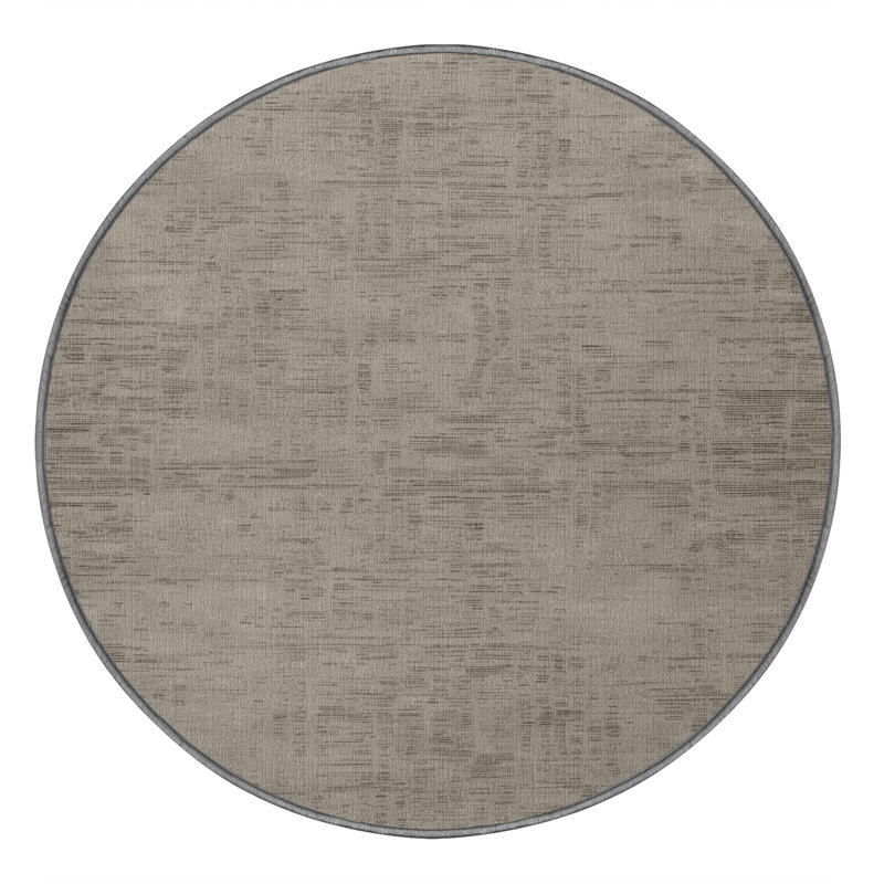 Tapis abstrait gris lavable à la machine, Rond 3 pi