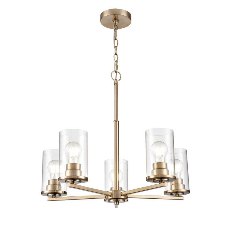 Lustre Lieberman - or moderne, 5, H 21,25 po x l 24 po x P 24 po