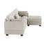 Canapé modulaire rembourré en velours côtelé beige 4 pièces Maelina avec dossier coussiné et repose-pieds amovible Maelina-107665257