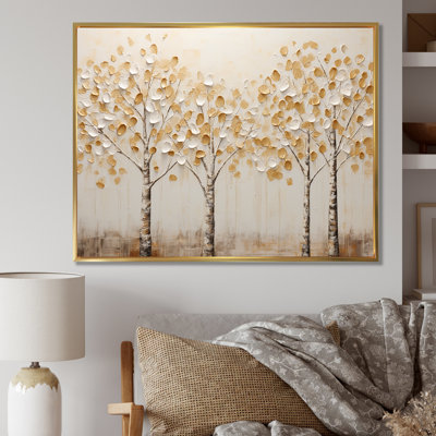 Harmonie d'arbres beiges - art mural arbres
