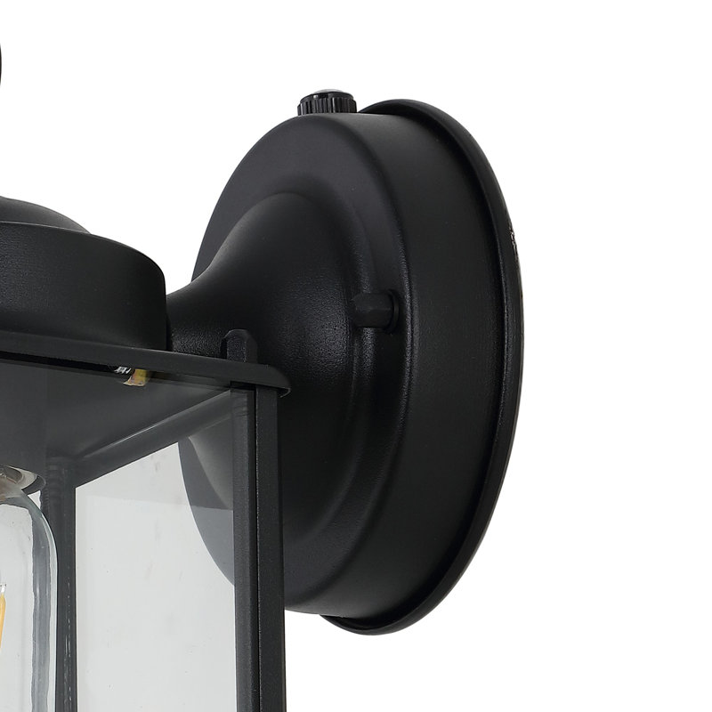 Applique murale d'extérieur noire / transparente H 8,25 po Nasyr avec crépuscule à l'aube
