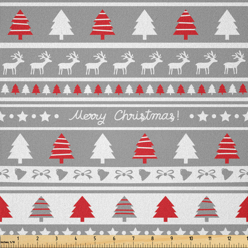 Akien Deer Trees Borders Fabric