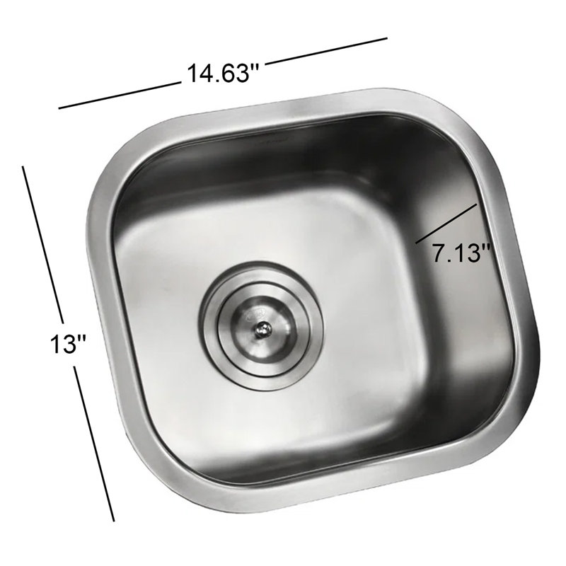 EModern Decor CozyBlock 13'' W Single Bowl Stainless Steel Undermount Kitchen Sink
