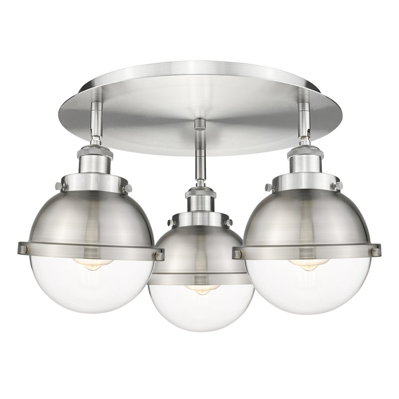 Plafonnier encastré Amalle, Nickel satiné, Nickel satiné brossé / transparent