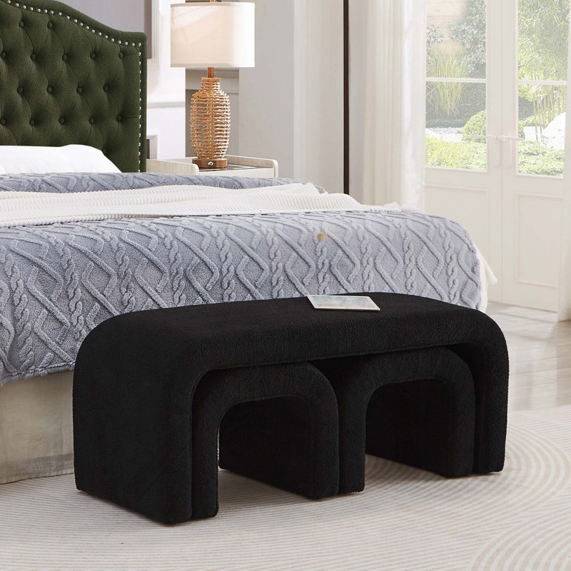 Banc 3 pièces en forme de U, Noir