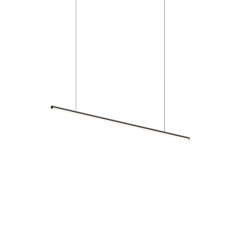 Sleek Satin Black 48" LED Pendant Light with Chrome Accents