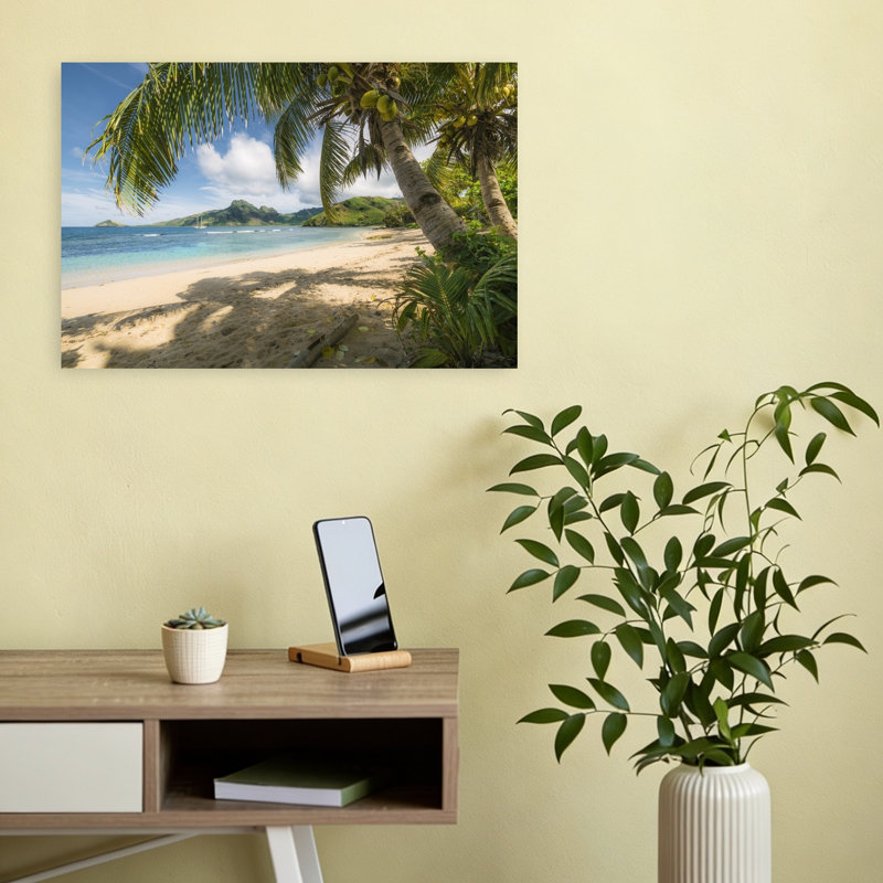 «South Sea», impression d'art mural abstrait palmier côtier, 12" H x 18" W