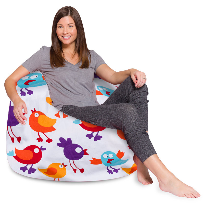 Bean Bag Chair for Kids, Teens, and Adults - Filled with Soft Beads, Includes Removable and Machine Washable Cover - Multiple Colors, Sizes and Fabrics including Soft Nylon & Canvas with Patterns