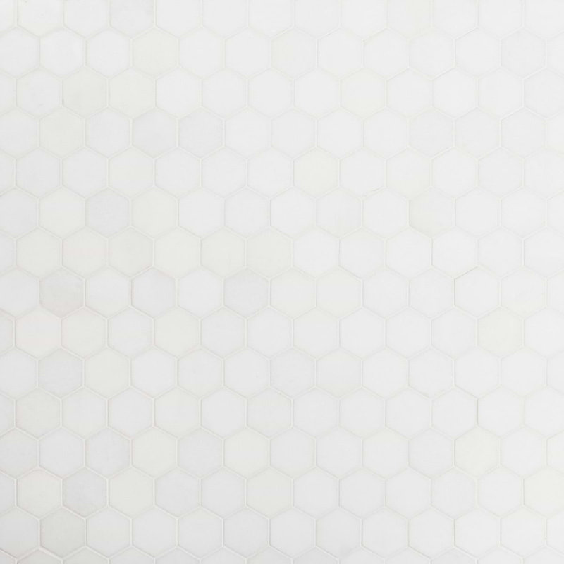 Thassos 2" Hexagon Polished Marble Mosaic Tile