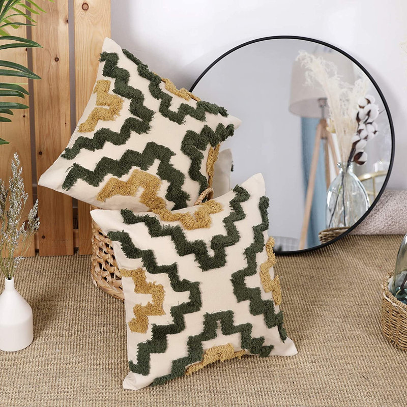 Dartee Cushion Cover, Dark Green